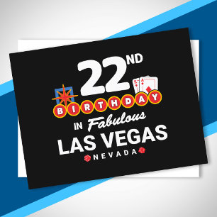 Las Vegas Verjaardagsfeest - 22e Verjaardag In Veg Briefkaart