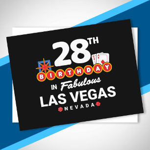 Las Vegas Verjaardagsfeest - 28e Verjaardag In Veg Briefkaart