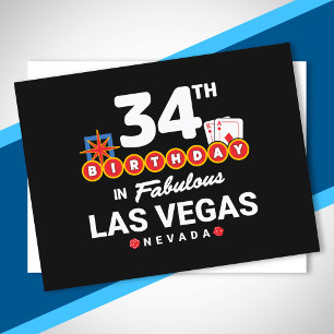 Las Vegas Verjaardagsfeest - 34ste Verjaardag In V Briefkaart