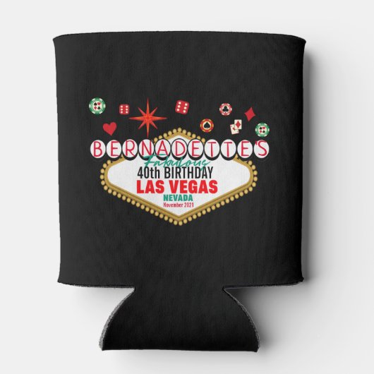 Las Vegas Verjaardagsfeest Matching 10 Circles Blikjeskoeler (Achterkant)