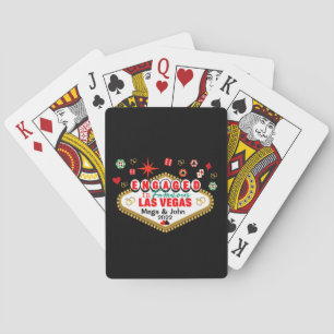 Las Vegas Verloving Feest Koppel Pokerkaarten