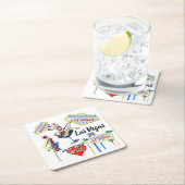 Las Vegas Vierkante Kartonnen Onderzetter (Insitu)