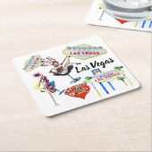 Las Vegas Vierkante Kartonnen Onderzetter (Schuin)