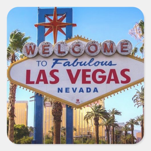 Las Vegas Vierkante Sticker (Voorkant)
