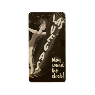 Las Vegas vintage poster Etiket