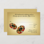 Las Vegas VIP réponse RSVP | rouge (Devant / Derrière)