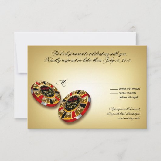 Las Vegas VIP RSVP-respons | rood Kaart (Voorkant)