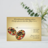 Las Vegas VIP RSVP-respons | rood Kaart (Staand voorkant)