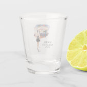 Las Vegas vrijgezellenfeest zwarte haar bruid Shot Glas (Achterkant)