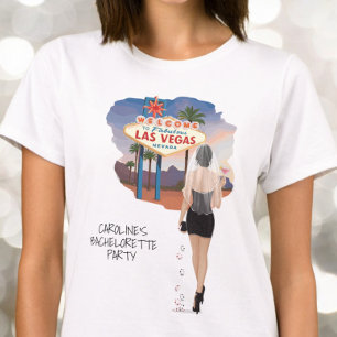 Las Vegas Vrijgezellenfeest Zwarte Haren Bruid T-shirt
