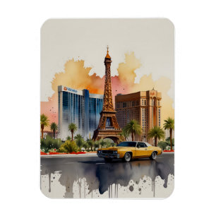 Las Vegas waterverf kunst Magneet