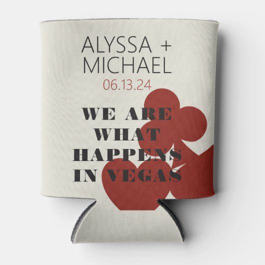 Las Vegas We zijn wat er gebeurt bruiloft gunst Blikjeskoeler (Voorkant)