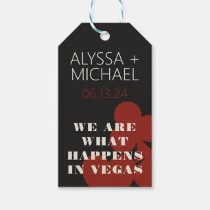Las Vegas We zijn wat er gebeurt bruiloft gunst Cadeaulabel