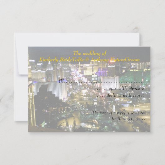 Las Vegas Wedding and Reception RSVP (Voorkant)