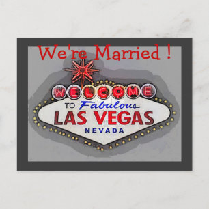 Las Vegas Wedding Announcement Aankondigingskaart