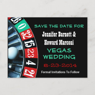 Las Vegas Wedding Bewaar de datum Post Kaart