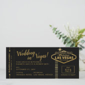 Las Vegas Wedding Boarding Pass Invitation (Staand voorkant)