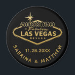 Las Vegas Wedding Enregistrer la date ou Favor<br><div class="desc">Le célèbre signe de Las Vegas personnalisé en fausse feuille d'or pour votre mariage sur un aimant lourd, une unique enregistrer la date pour un Mariage de Las Vegas et une grande faveur de mariage, cadeau de fête de mariage, cadeau de femme d'honneur et de mariée, prix de douche de...</div>