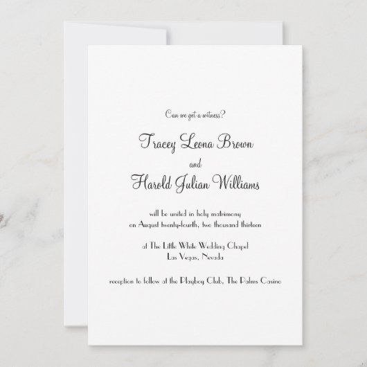 Las Vegas Wedding Invitation Kaart (Voorkant)