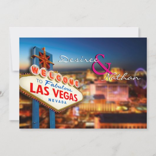 Las Vegas Wedding Invitation Kaart (Voorkant)
