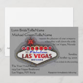 Las Vegas Wedding Invite Silver Gray Kaart (Voorkant / Achterkant)