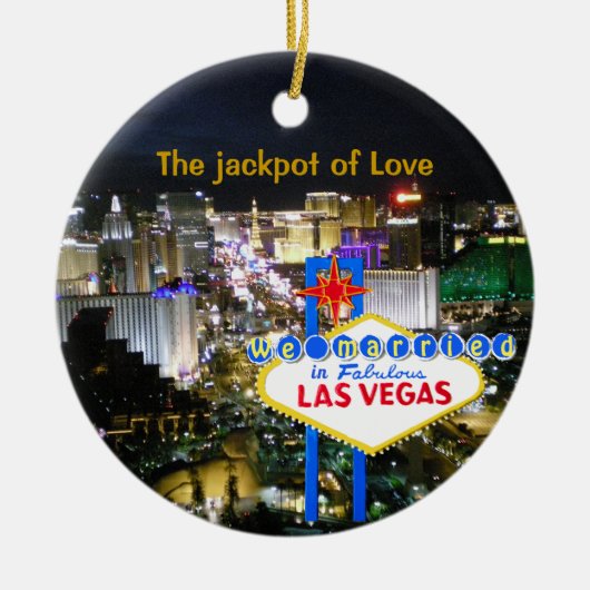 Las Vegas Wedding Jackpot Keramisch Ornament (Voorkant)