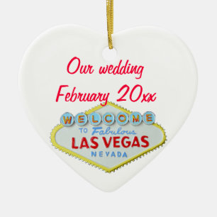 Las Vegas Wedding Memento Keramisch Ornament
