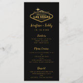 Las Vegas Wedding Menu Gold Black (Voorkant)
