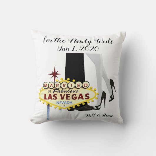 Las Vegas Wedding Personalized Sierkussen (Voorkant)