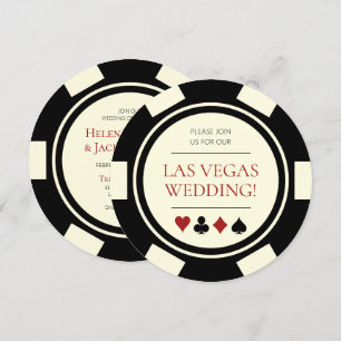 Las Vegas Wedding Poker Chip Black Cream White Kaart