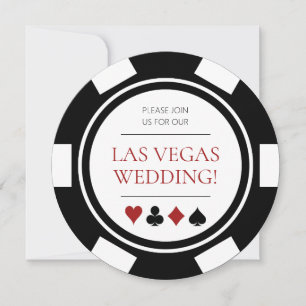 Las Vegas Wedding Poker Chip White Kaart