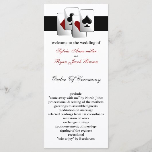 Las Vegas Wedding Program Programma (Voorkant)