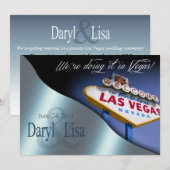 Las Vegas Wedding Reception metallic blue Kaart (Voorkant / Achterkant)