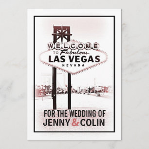Las Vegas Wedding  Romantic Invites Kaart