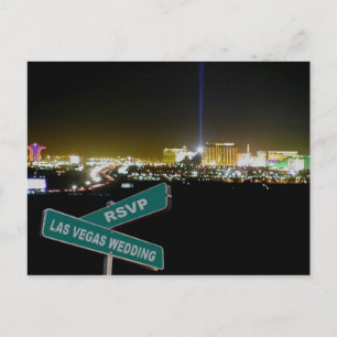 Las Vegas Wedding RSVP Street Sign Briefkaart
