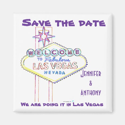 Las Vegas Wedding Save the Date Magneet (Voorkant)