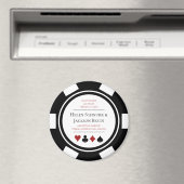 Las Vegas Wedding Save the Date Poker Chip Black Magneet (Insitu (Vaatwasser))
