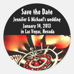 Las Vegas Wedding Save the Date Ronde Sticker