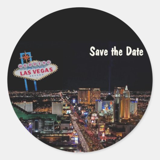 Las Vegas Wedding Save the Date Sticker (Voorkant)