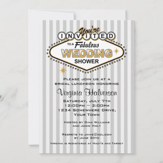 Las Vegas Wedding Shower Uitnodiging (Voorkant)