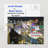 Las Vegas Wedding We Eloped Aankondigingskaart (Voorkant / Achterkant)