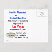 Las Vegas Wedding We Eloped Aankondigingskaart (Achterkant)
