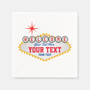 Las Vegas Welcome Sign Jouw tekst Napkins Servet
