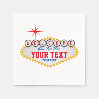 Las Vegas Welcome Sign Jouw tekst Napkins Servet