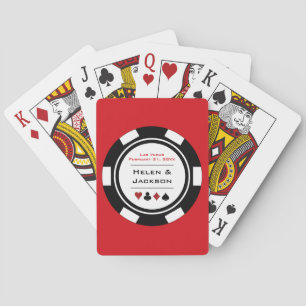 Las Vegas zwart-wit poker chip bruiloft Pokerkaarten