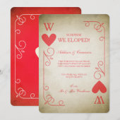 L'As vintage des Coeurs Elopement Faire-part (Devant / Derrière)