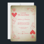 L'As vintage des Coeurs Elopement Faire-part<br><div class="desc">Un faire-part d'élévation qui ressemble à un as vintage de coeurs jouant la carte avec votre initial. Notez que votre initiale se trouve également sur le dos. Parfait pour un elopement Vegas.</div>