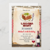 Lasagna and Wine night party invitation (Devant / Derrière)