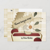 Lasagna Carte de recette du gardien de cuisine ali (Devant / Derrière)