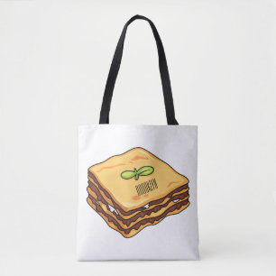 Lasagna cartoon illustratie draagtas